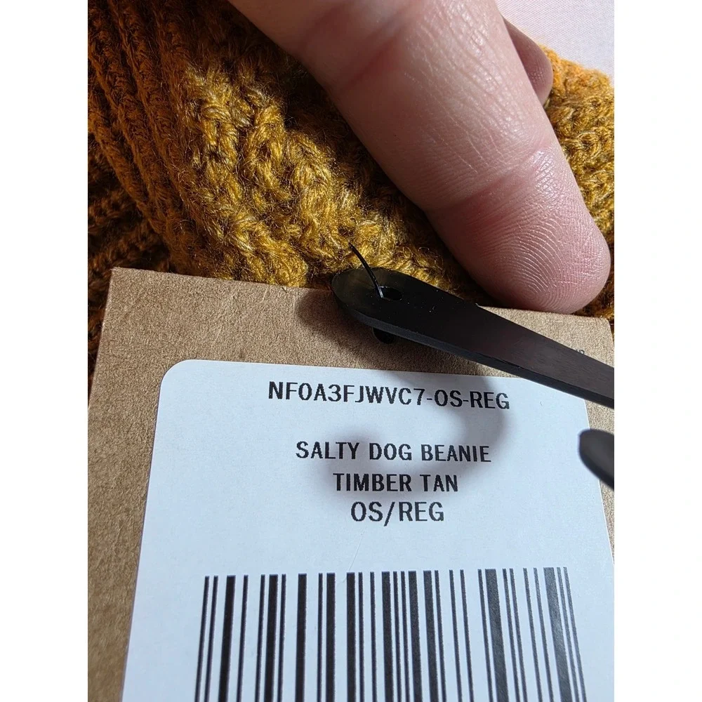 The North Face Salty Dog Beanie Mens OS Timber Tan Brown Ribbed Knit Hat NEW